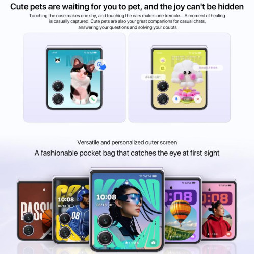 Honor Magic V Flip2, 12 Go + 1 To, 6,82 pouces + 4,0 pouces MagicOS 9.0.1 Android 15 Snapdragon 8 Gen 3 Octa Core, Réseau : 5G, NFC, OTG (Gris) SH840H1756-021